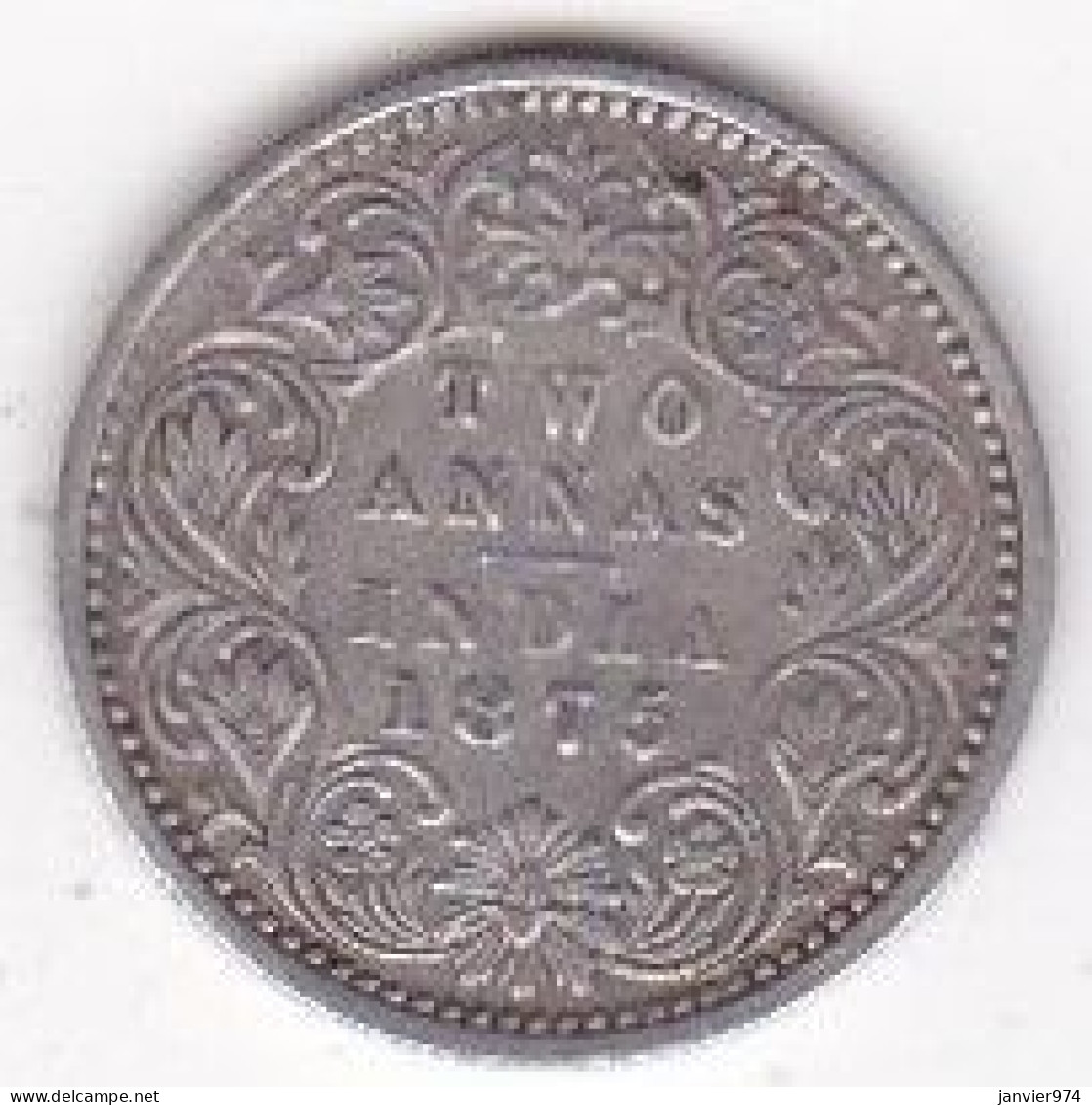 India-British 2 Annas 1875 , Victoria , En  Argent , KM# 469 - Inde
