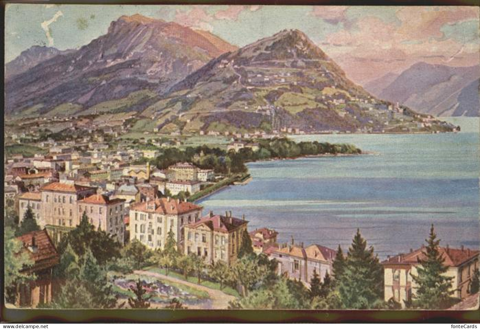 11294805 Lugano TI Kuenstlerkarte See Monte Bre E Boglia Lugano TI - Autres & Non Classés