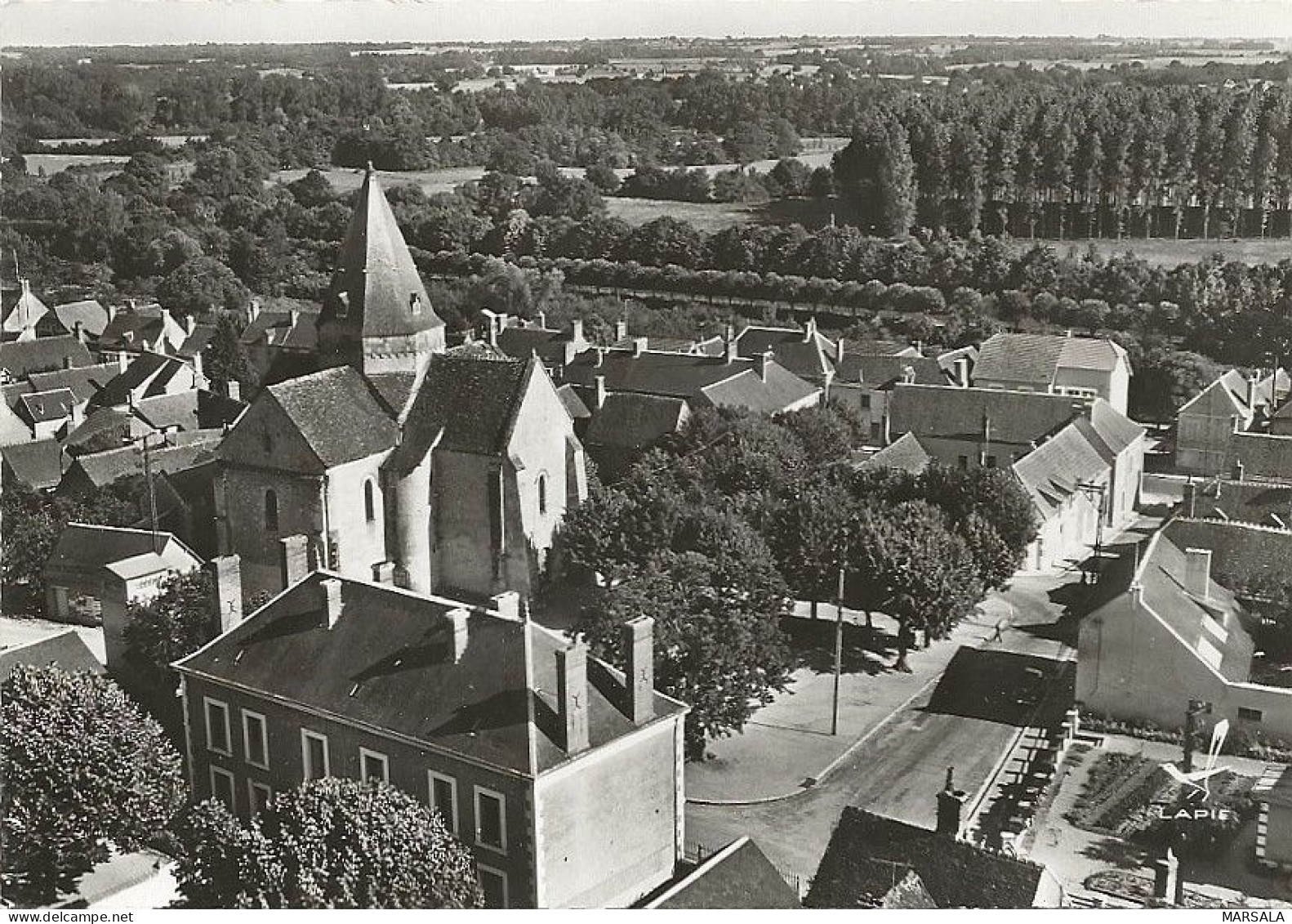 CPSM Villefranche Sur  Cher L'Eglise Et La Mairie - Autres & Non Classés