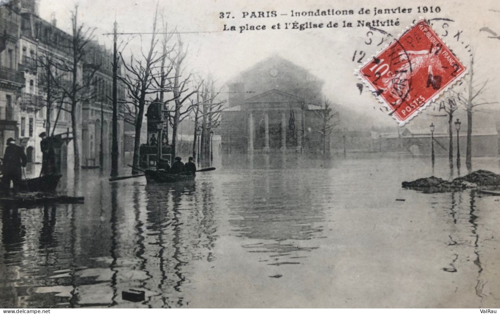 Paris - Inondations De Janvier 1910 - La Place Et Eglise De La Nativité - Alluvioni Del 1910