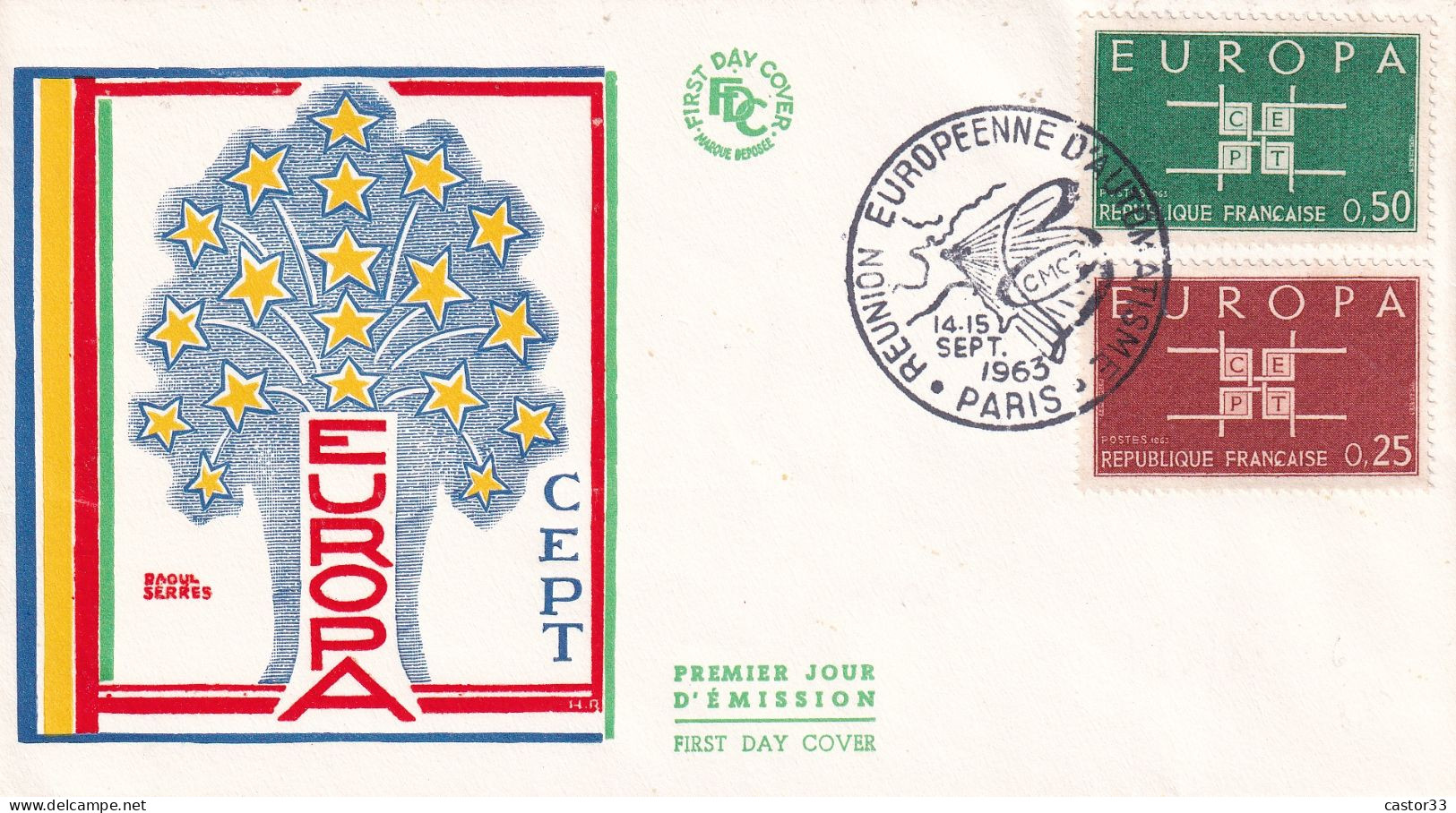 1er Jour, Europa 1963,  Réunion Européenne D'Automatisme - 1960-1969