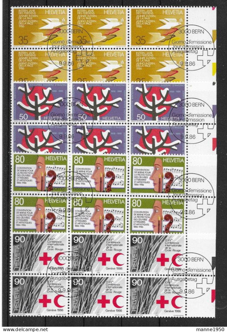 Schweiz 1986 Jahresereignisse Mi.Nr. 1327/30 Kpl. 6er Blocksatz Gestempelt - Used Stamps