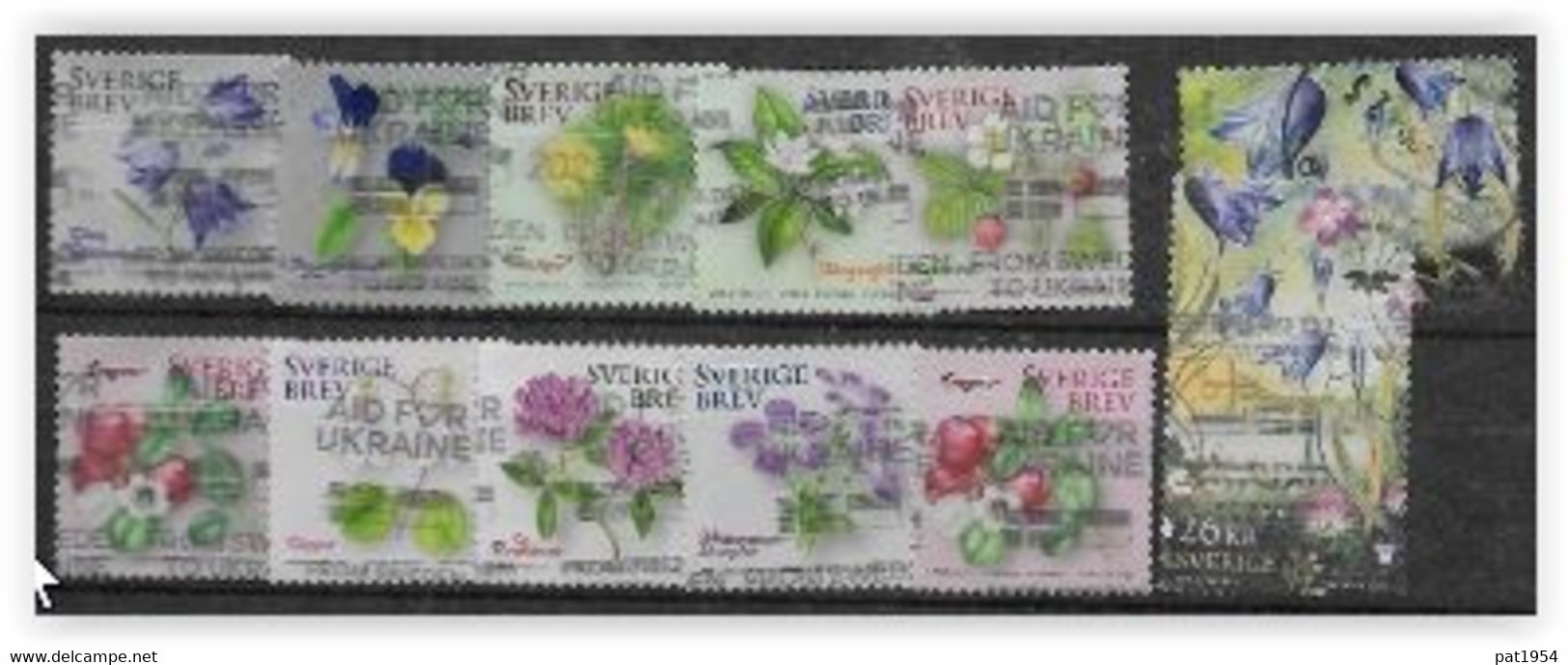 Suède 2022 N°3401/3412 Oblitérés Fleurs - Used Stamps