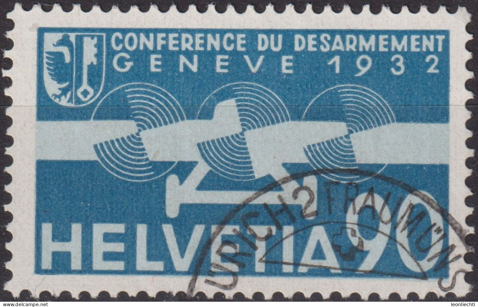 1932 Flugpost Schweiz ⵙ Zum:CH F18, Mi:CH 258,Yt:CH.PA18, Stilisiertes Flugzeug - Used Stamps