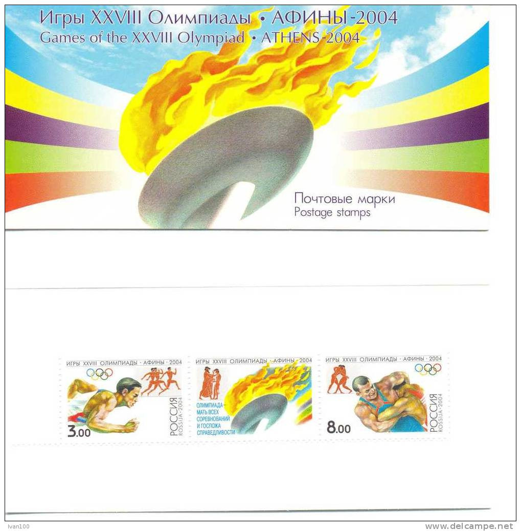 2004. Russia, Olympic Games Athens'2004, Mich.1190-91,booklet-folder, Mint/** - Neufs