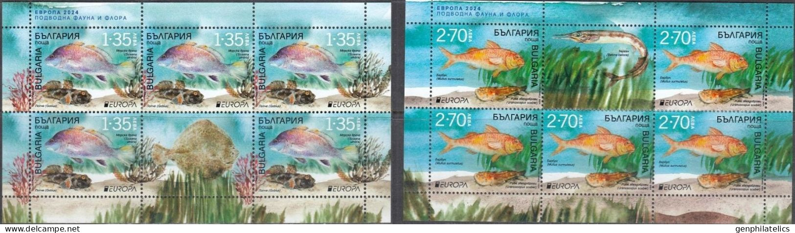 BULGARIA 2024 Europa CEPT. Underwater Fauna & Flora - Fine 2 Sheets MNH - Unused Stamps