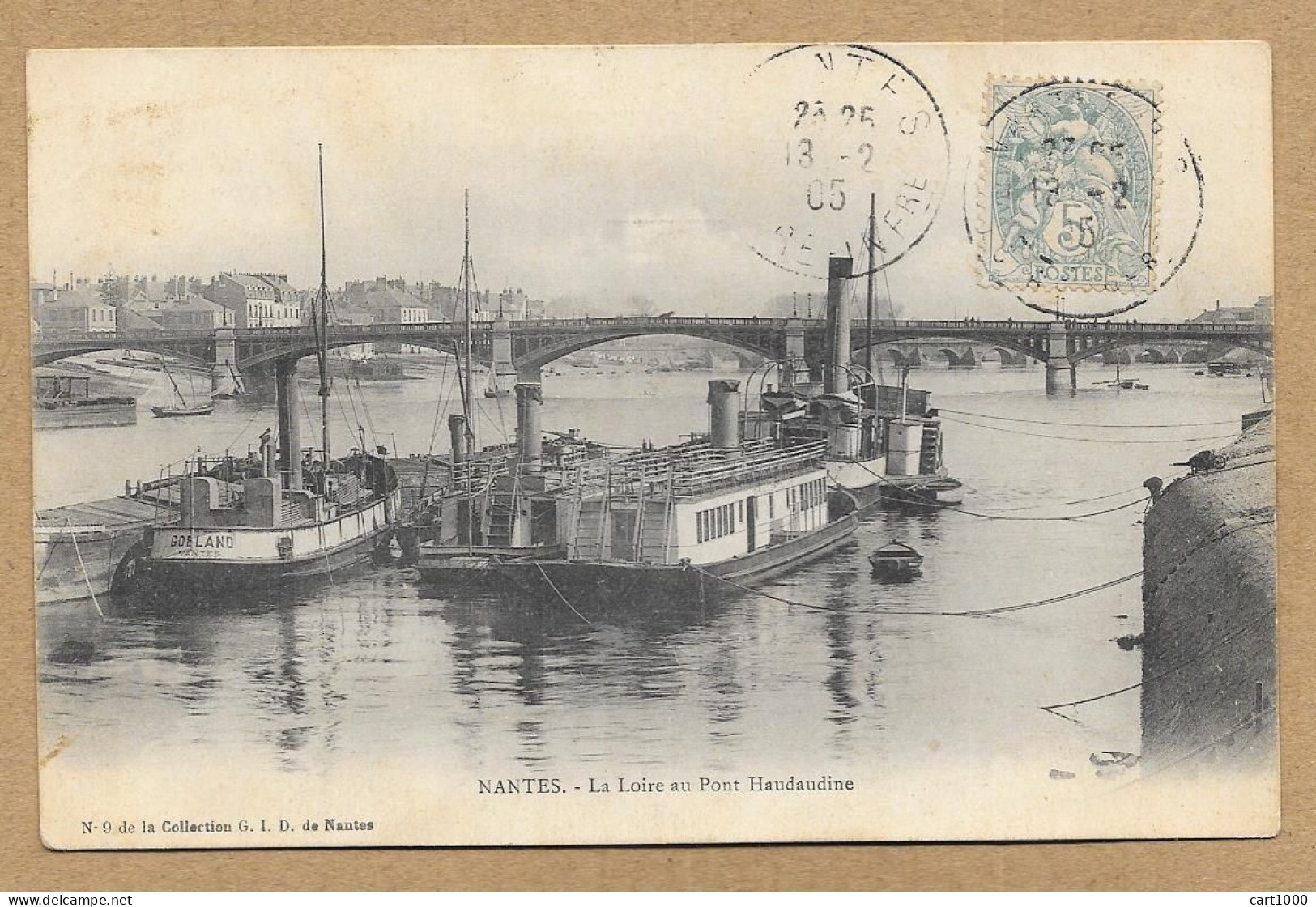 NANTES LA LOIRE AU PONT HAUDAUDINE 1905 N°H558 - Nantes