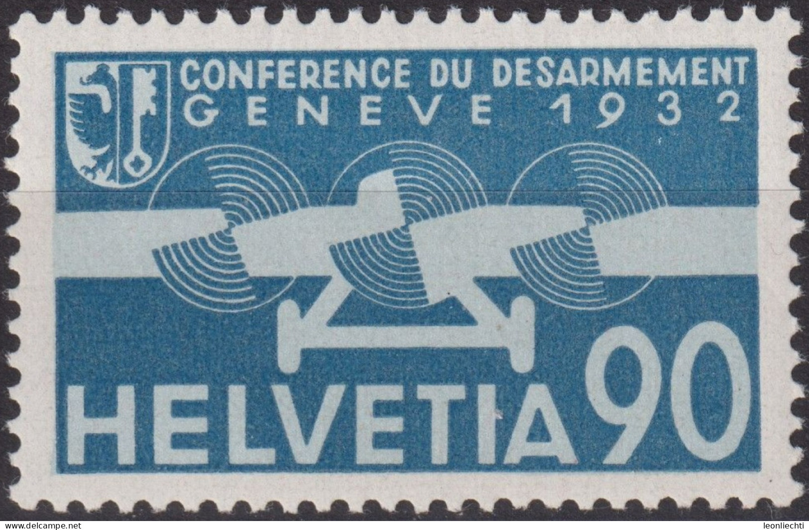 1932 Flugpost Schweiz ** Zum:CH F18, Mi:CH 258,Yt:CH.PA18, Stilisiertes Flugzeug - Unused Stamps