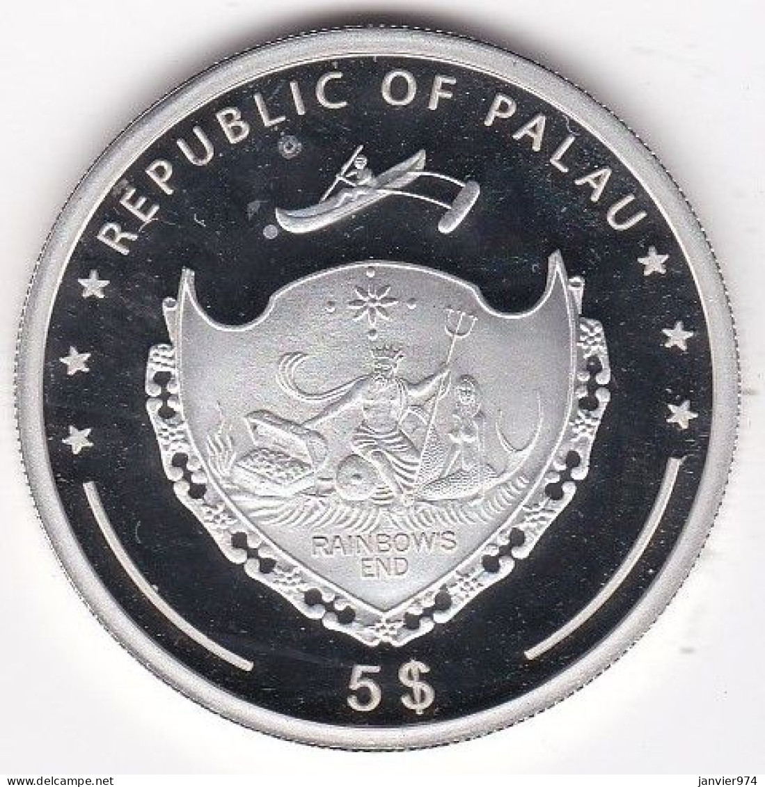 Palau . 5 Dollars 2006 Proof, Tsar Peter The Great’s ShtandaProof, Tsar Peter The Great’s Shtandart. Bateau. FDC. Argent - Palau