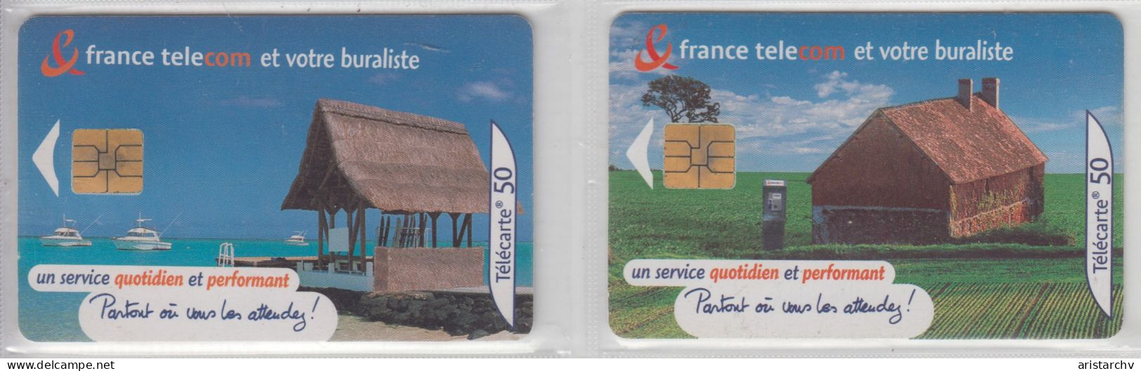 FRANCE 2001 BURALISTE PLAGE COMPAGNE 2 CARDS - 2001