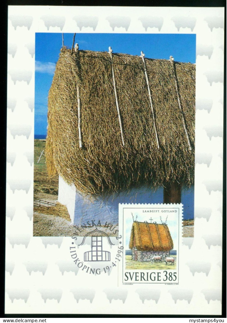 Mk Sweden Maximum Card 1996 MiNr 1941 | Traditional Buildings. Sheep Shelter #max-0084 - Maximum Cards & Covers