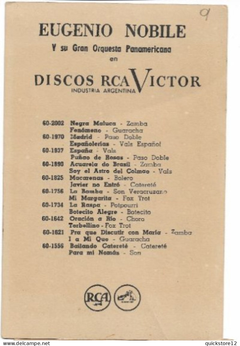 Discos RCa Victor - Eugenio Nobile  - 7486 - Werbepostkarten