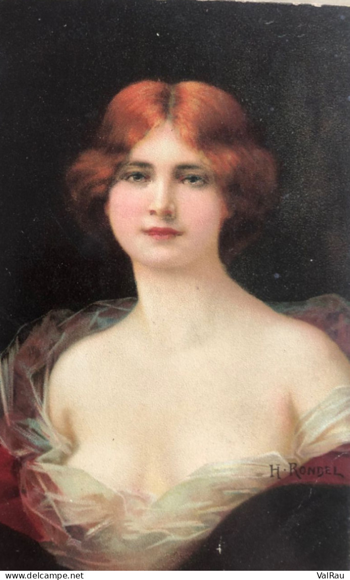 Portrait De Femme - H. Rondel - Peintures & Tableaux