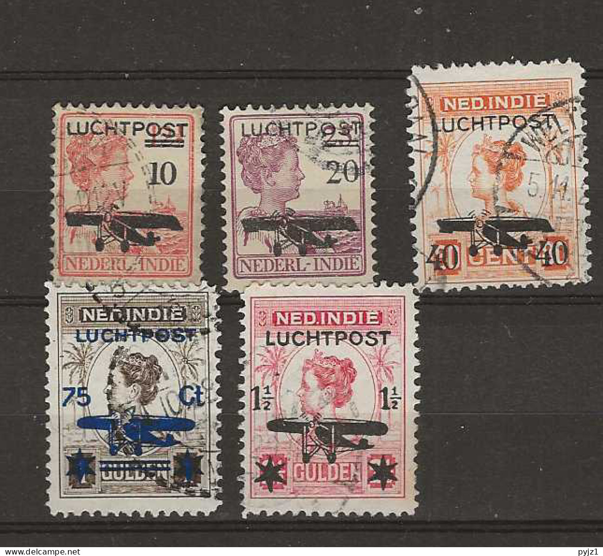 1928 USED Nederlands Indië Airmail NVPH LP 1-5 - Indes Néerlandaises