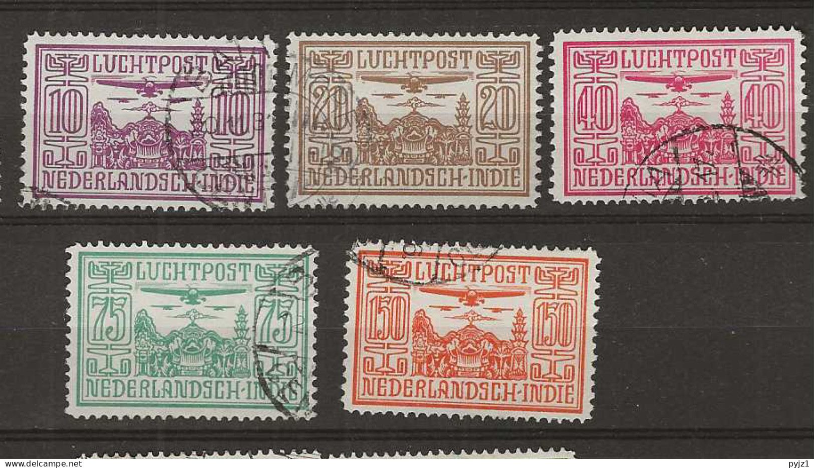 1928 USED Nederlands Indië Airmail NVPH LP 6-10 - Indes Néerlandaises