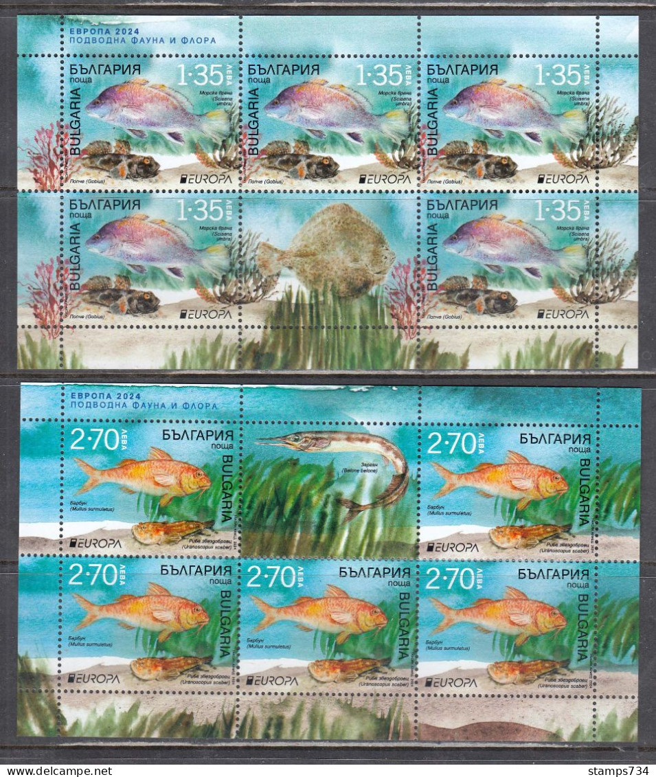 Bulgaria 2024 - EUROPA: Underwater Fauna And Flora, 2 M/sh, MNH** - Unused Stamps