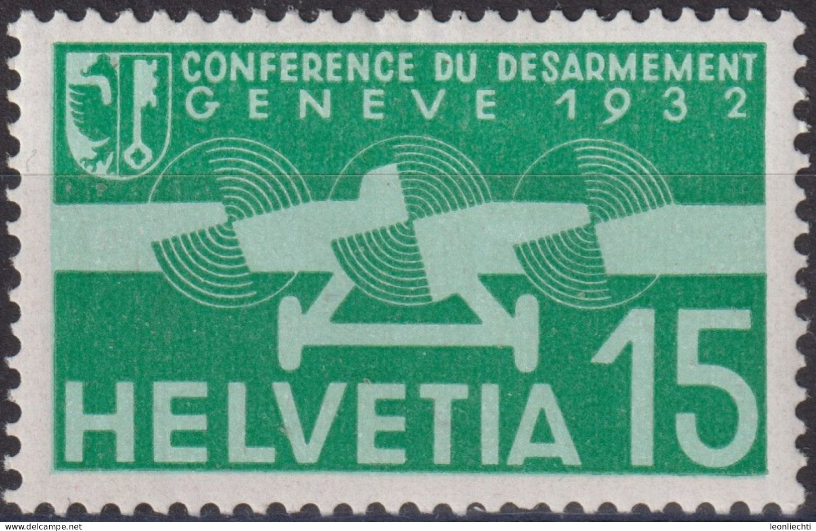 1932 Flugpost Schweiz ** Zum:CH F16, Mi:CH 256,Yt:CH.PA16, Stilisiertes Flugzeug - Ungebraucht