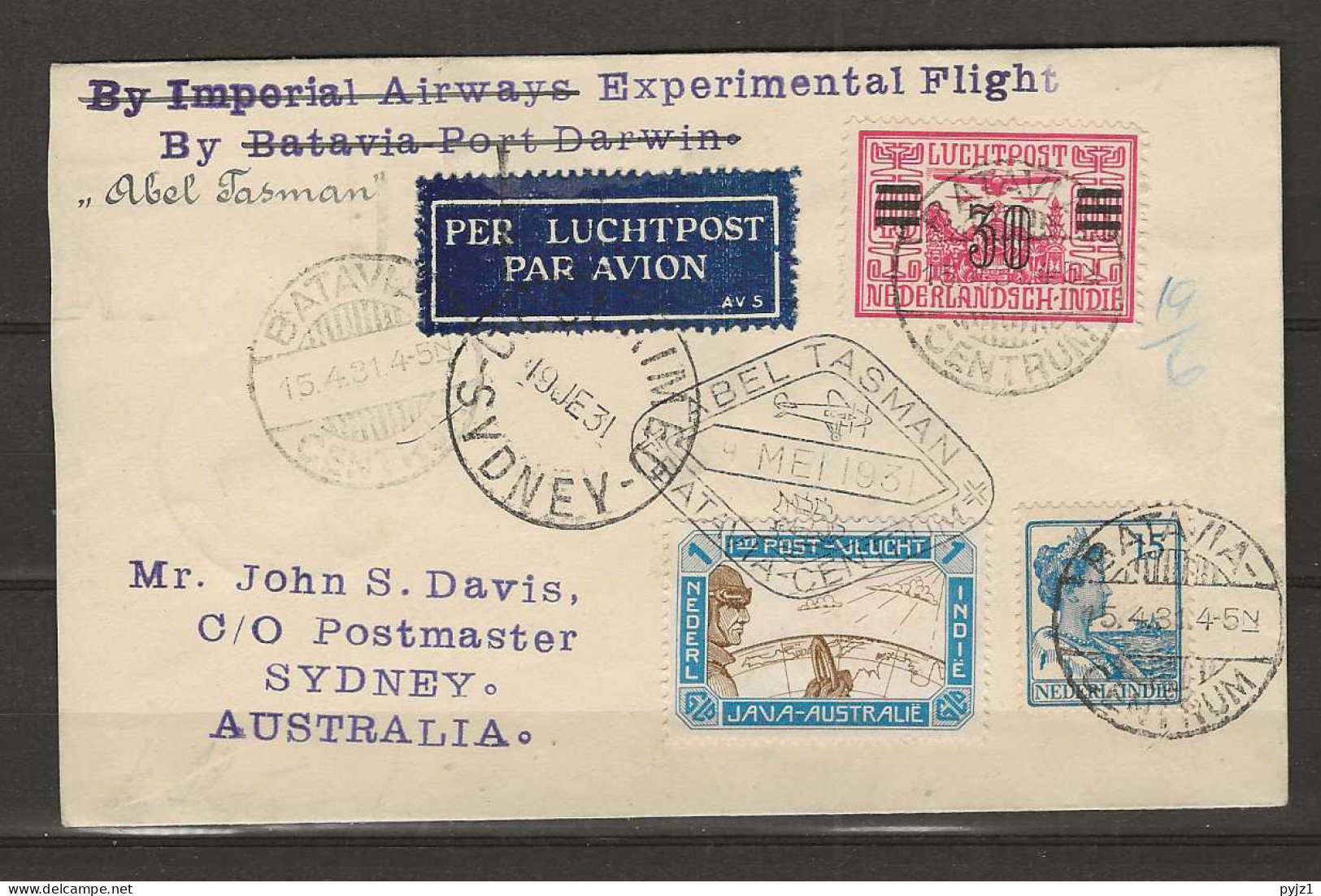 1931 USED Nederlands Indië Airmail NVPH LP 13 - Niederländisch-Indien