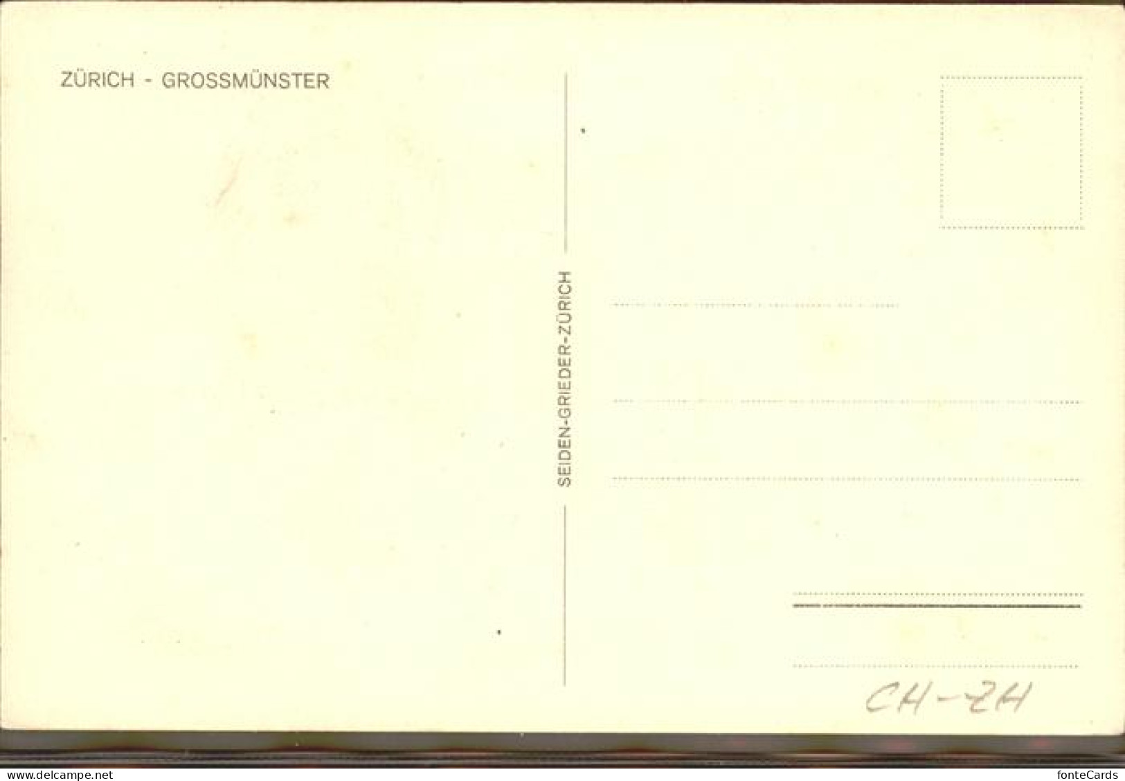 11294399 Zuerich Grossmuenster Adorf Grieder & Cie Zuerich - Sonstige & Ohne Zuordnung