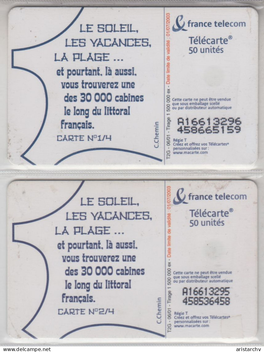 FRANCE 2001 BEACH BOYS 2 CARDS - 2001
