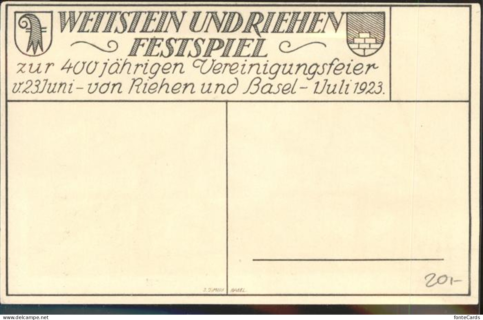 11294364 Riehen Wettstein Und Riehen Festspiel Riehen - Other & Unclassified