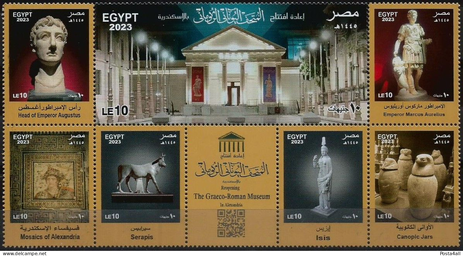 Egypt - 2023 The Reopening Of The Greco-Roman Museum, Alexandria - Emperor Augustus - Isis - Mini-sheet  - MNH - Nuovi