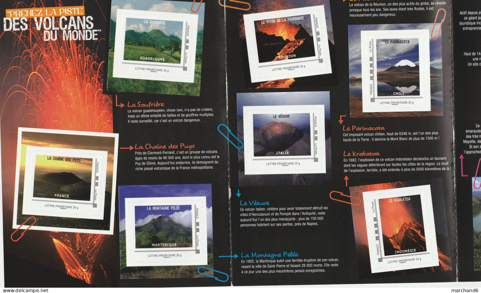 Feuillet Collector Le Timbre Fete Les Génats Du Feu Volcan France 2012 IDT L P 20gr 10 Timbres Autoadhésifs N°176 - Collectors