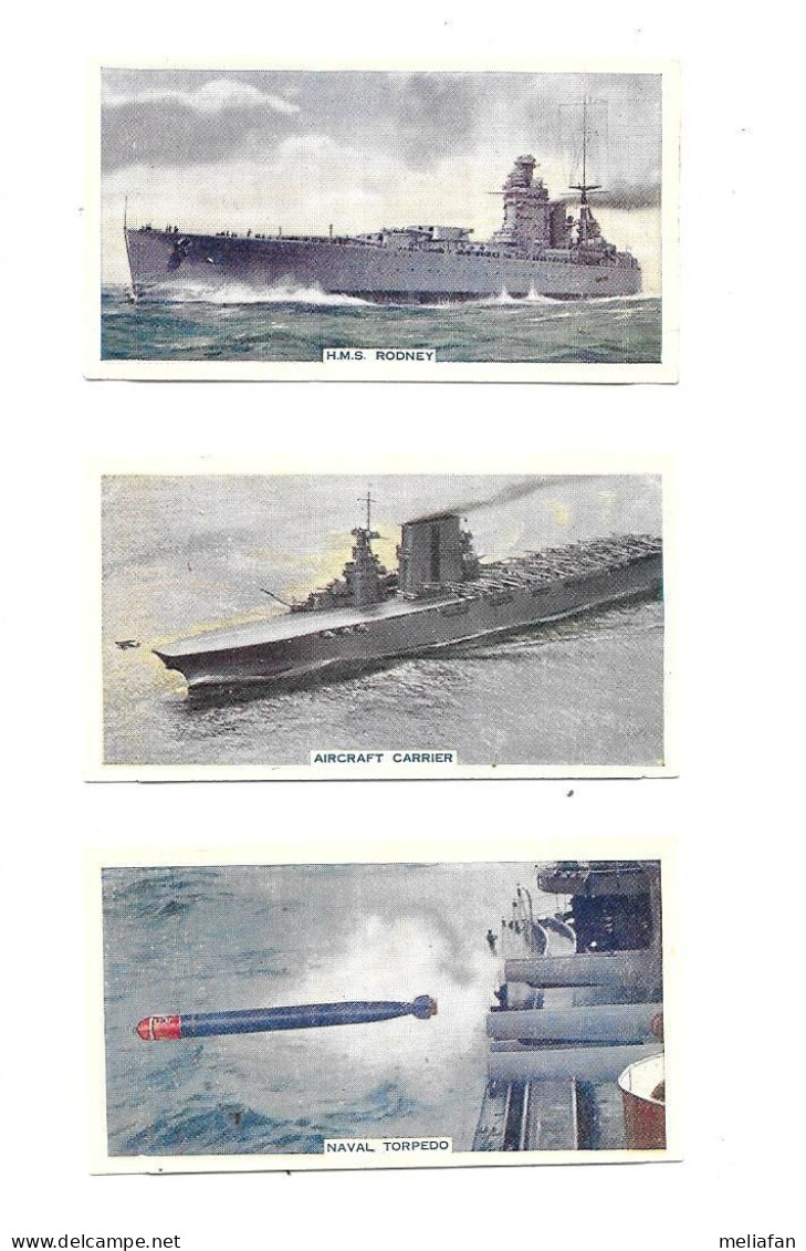 DQ40 - CARTE CIGARETTE GODFREY PHILLIPS - HMS RODNEY - PORTE AVIONS SARATOGA - TORPILLE - Bateaux