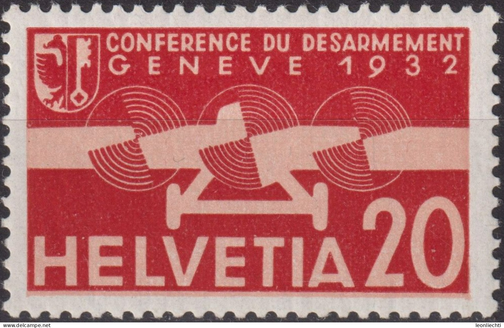 1932 Flugpost Schweiz ** Zum:CH F17, Mi:CH 257,Yt:CH.PA17, Stilisiertes Flugzeug - Unused Stamps