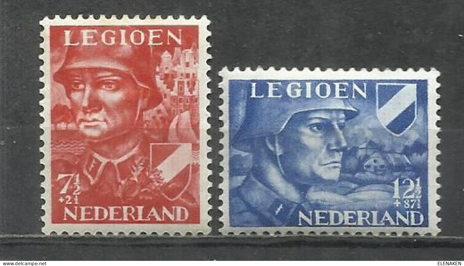 7565I-SELLOS HOLANDA SERIE COMPLETA LEGION 1942 Nº 393/394 MILITARIA, NUEVO * - Unused Stamps