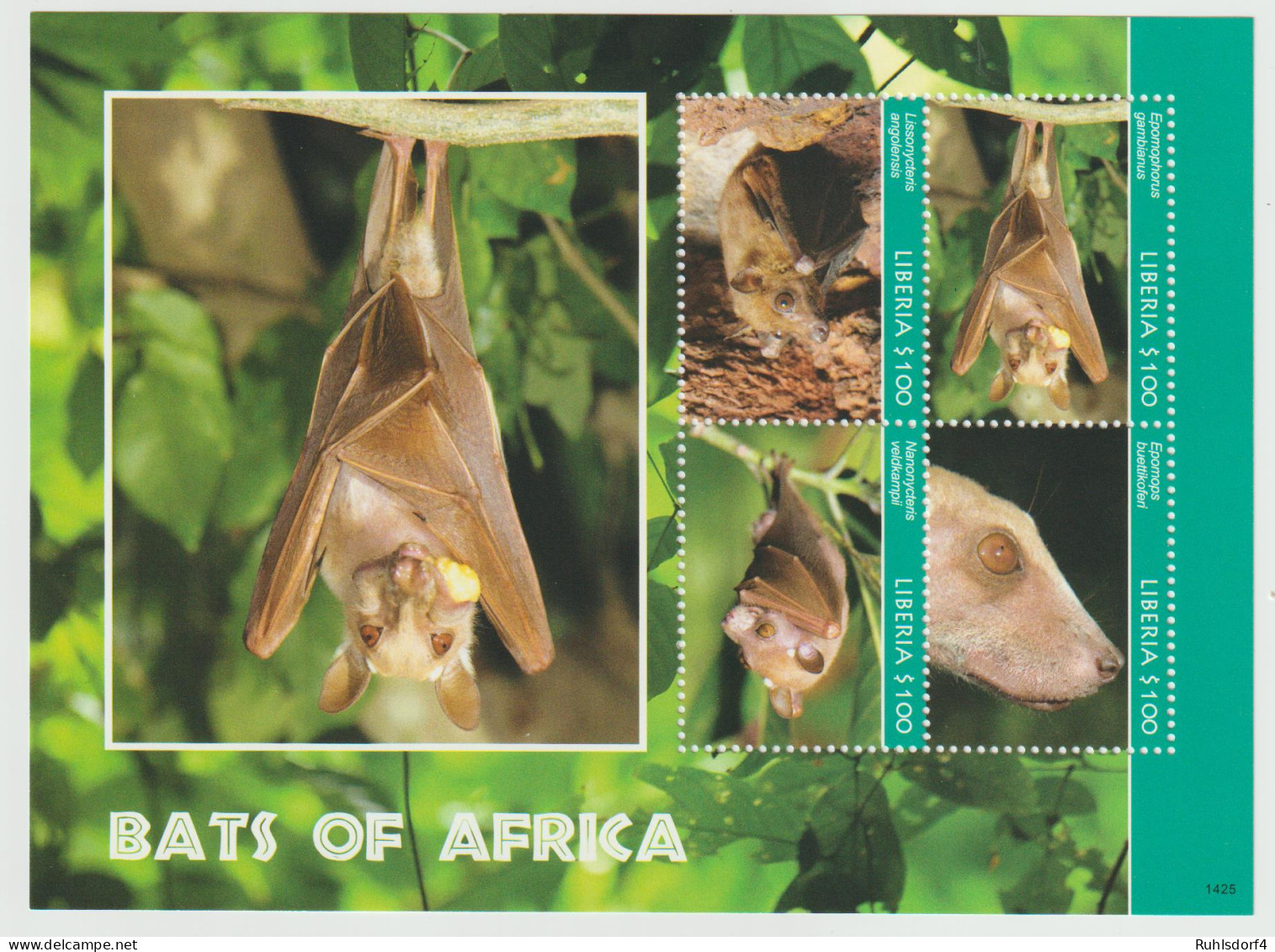 Liberia Fledermäuse Kleinbogen - Chauve-souris