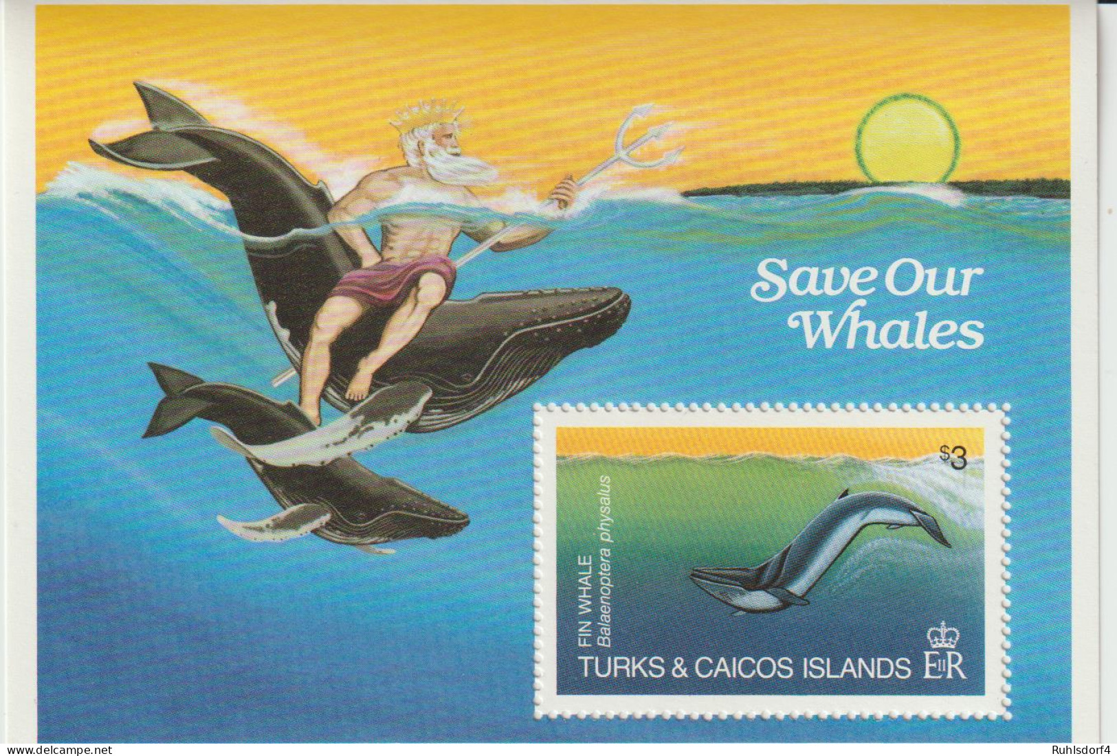 Turks&Caicos "Rettet Die Wale" Block - Ballenas