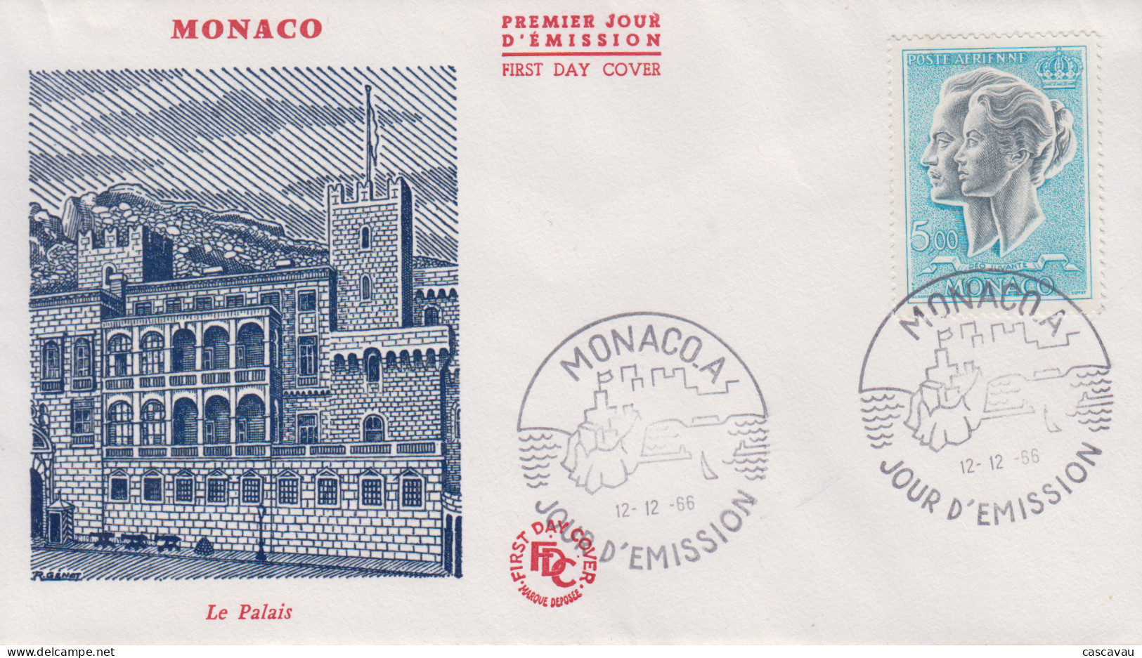 Enveloppe  FDC  1er  Jour   MONACO    Couple  Princier    1966 - FDC