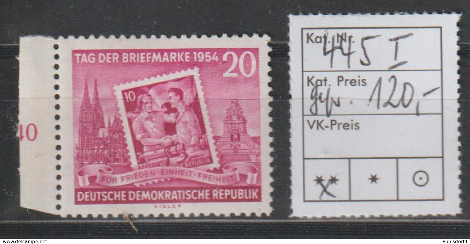 DDR Spezial: Tag Der Briefmarke 1954 Mit PF I (dicke Baqcke), Gepr. - Variétés Et Curiosités