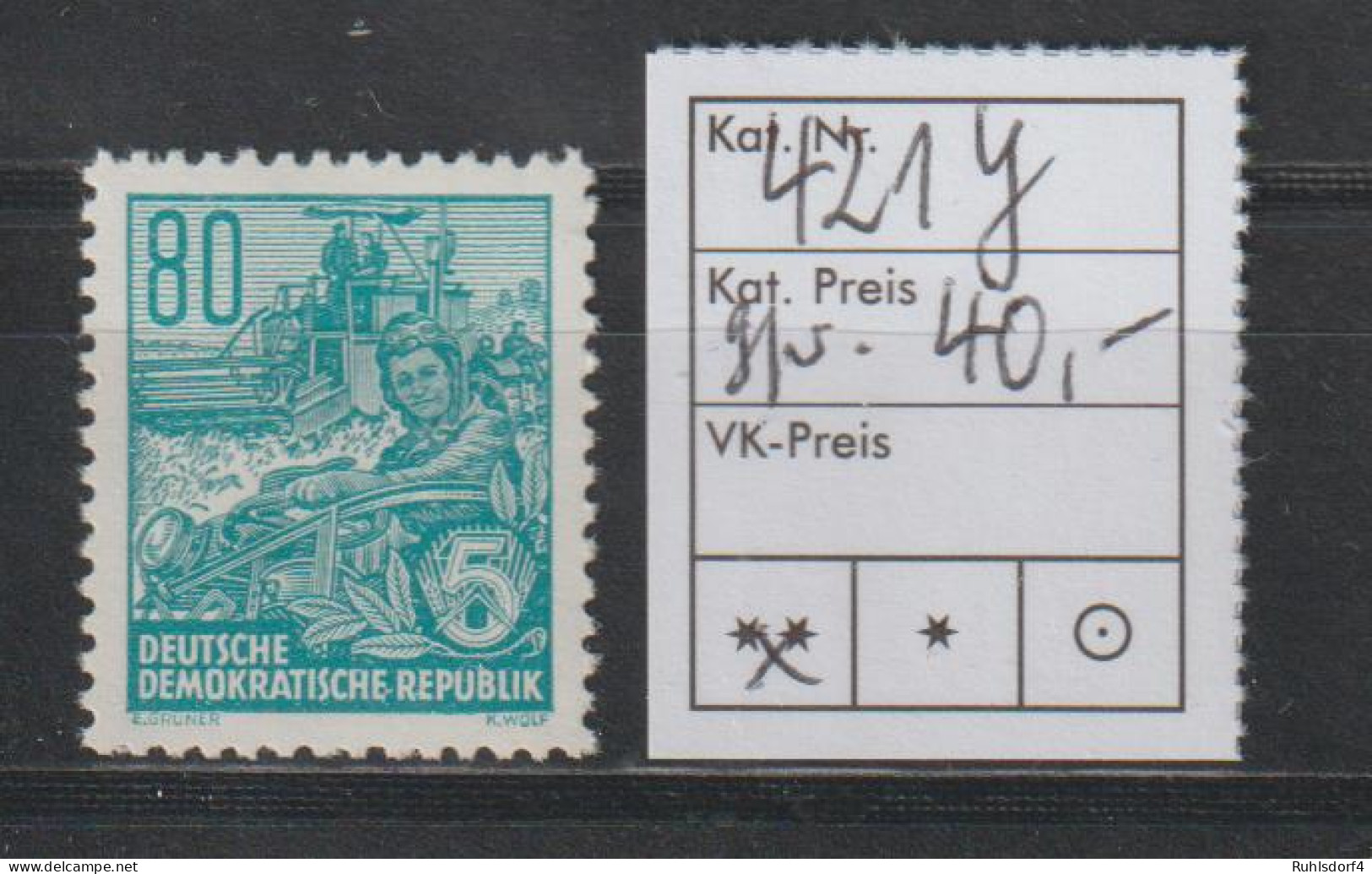 DDR Spezial: 80 Pfg. Fünfjahrplan (II) Mit WZ Y, **, BPP-geprüft  - Varietà E Curiosità