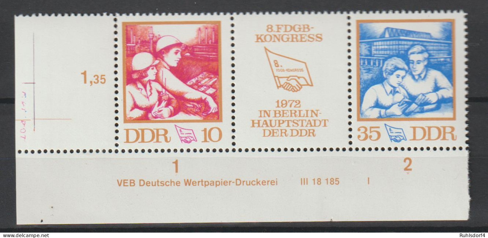 DDR Druckvermerke: FDGB-Kongress (1972) - Other & Unclassified