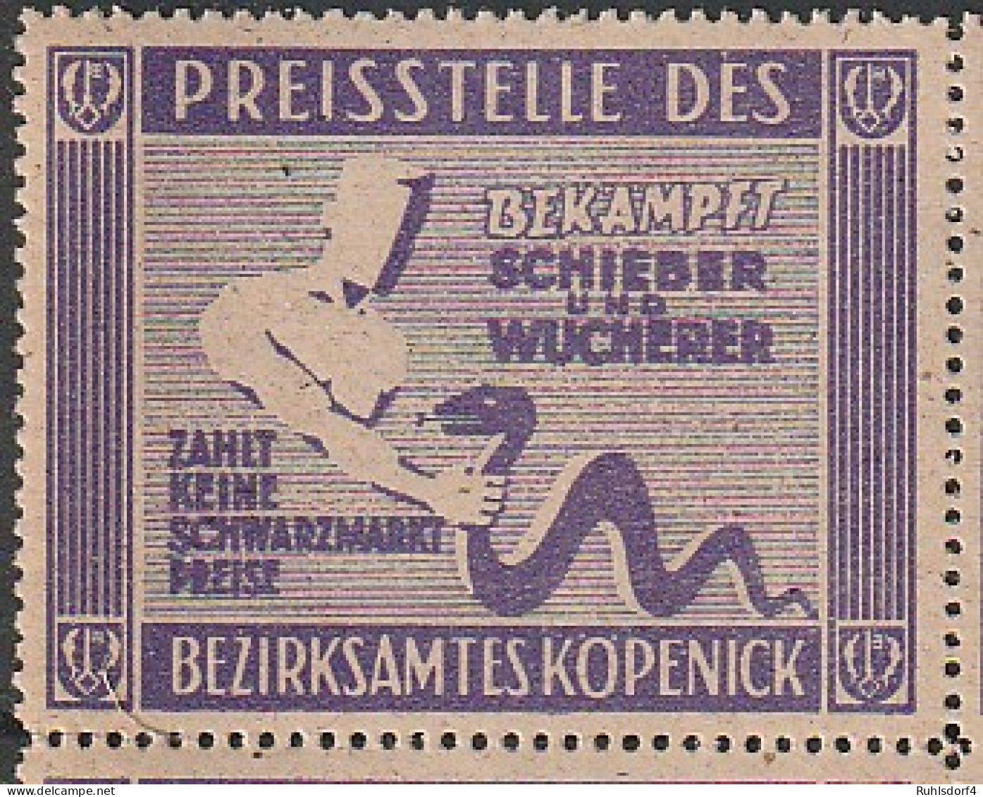 Vignette 1946 "Bekämpft Schieber Und Wucherer" - Autres & Non Classés