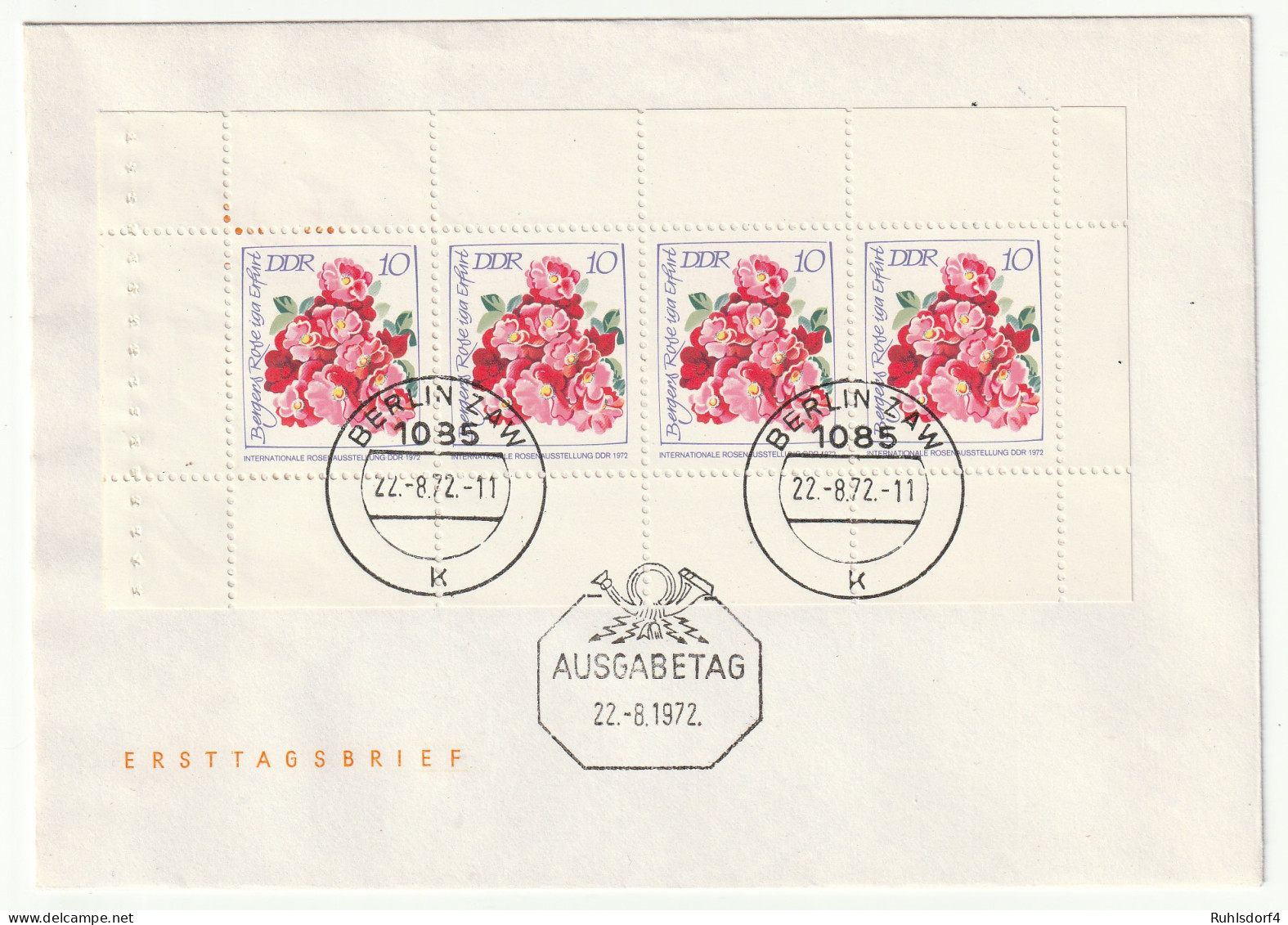 DDR FDC Heftchenblatt 14 Und 15 (Rosen) - Autres & Non Classés