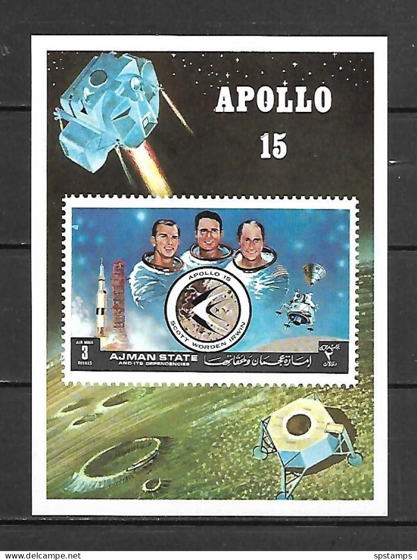 Ajman 1971 Space  - APOLLO 15 - Future Program  IMPERFORATE MS MNH - Asie