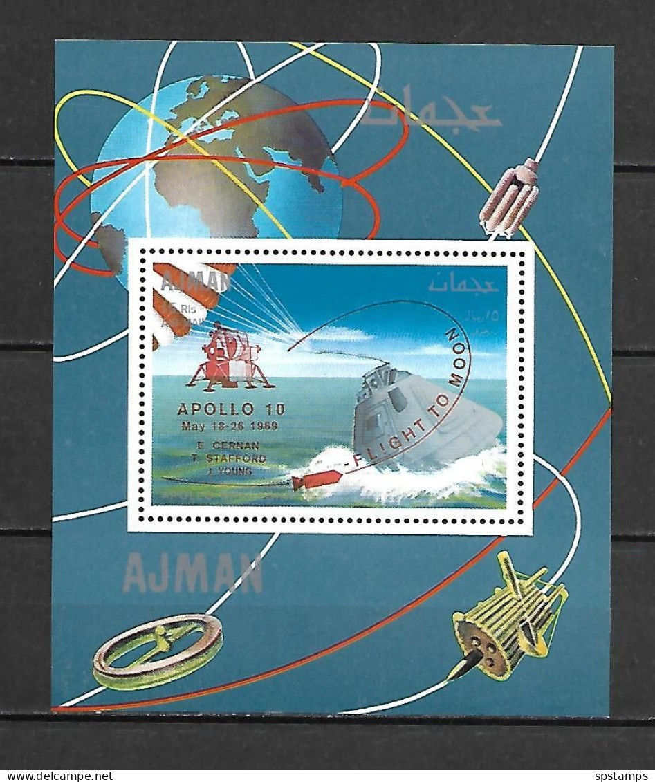 Ajman 1969 Space - Honouring The Apollo 9 Lunar Mission - Ovp APOLLO 10 MS MNH - Asia