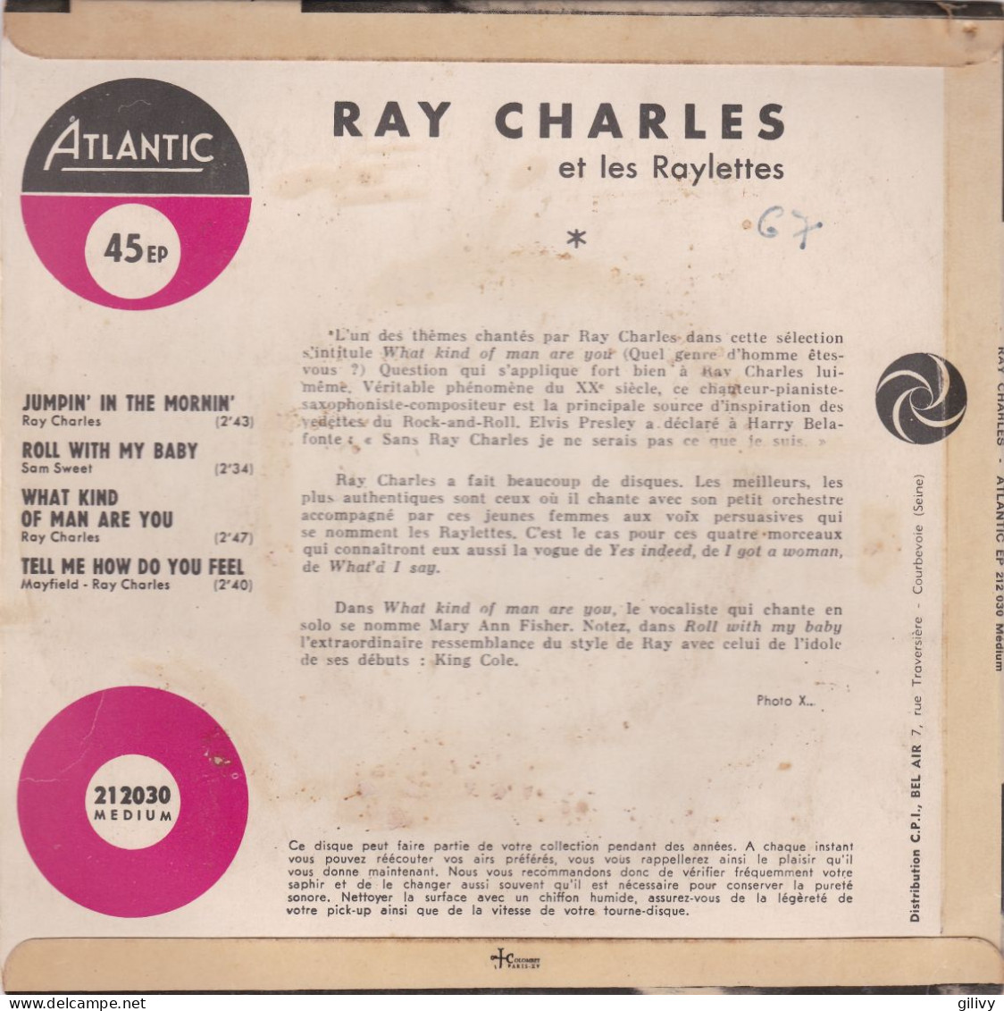 RAY CHARLES : " Jumpin' In The Mornin' " - EP - Soul - R&B