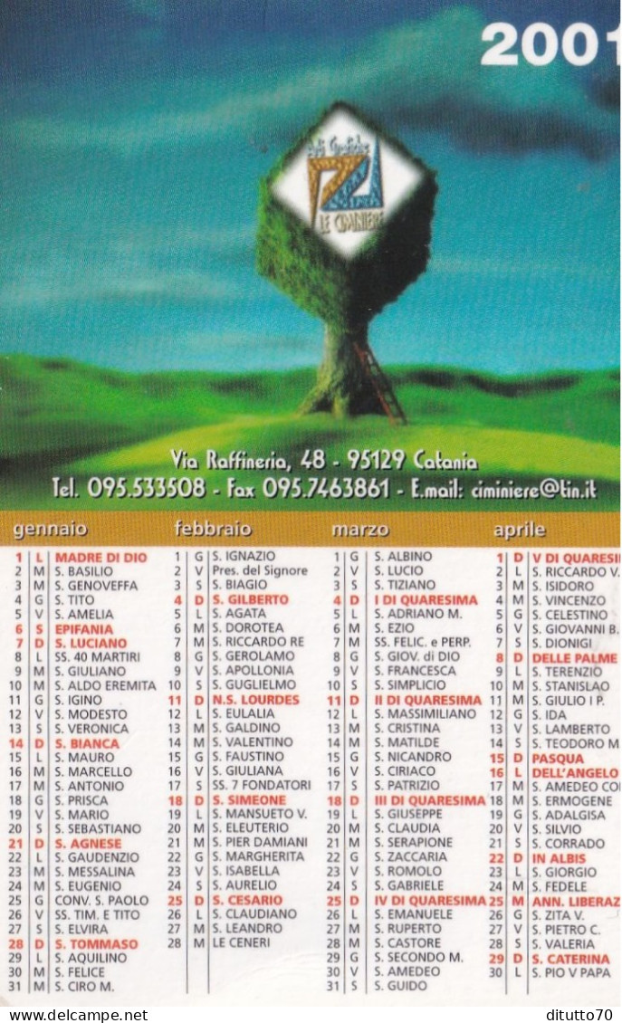Calendarietto - La Ciminiere - Catania - Anno 2001 - Klein Formaat: 2001-...