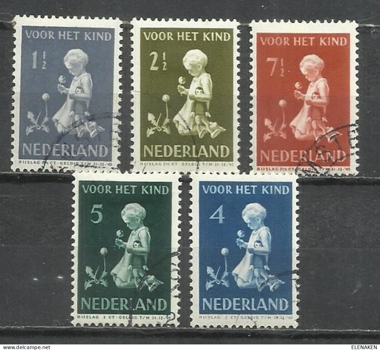 7576A-HOLANDA NEDERLAND PAISES BAJOS 1940 SERIE COMPLETA 365/369 - Used Stamps