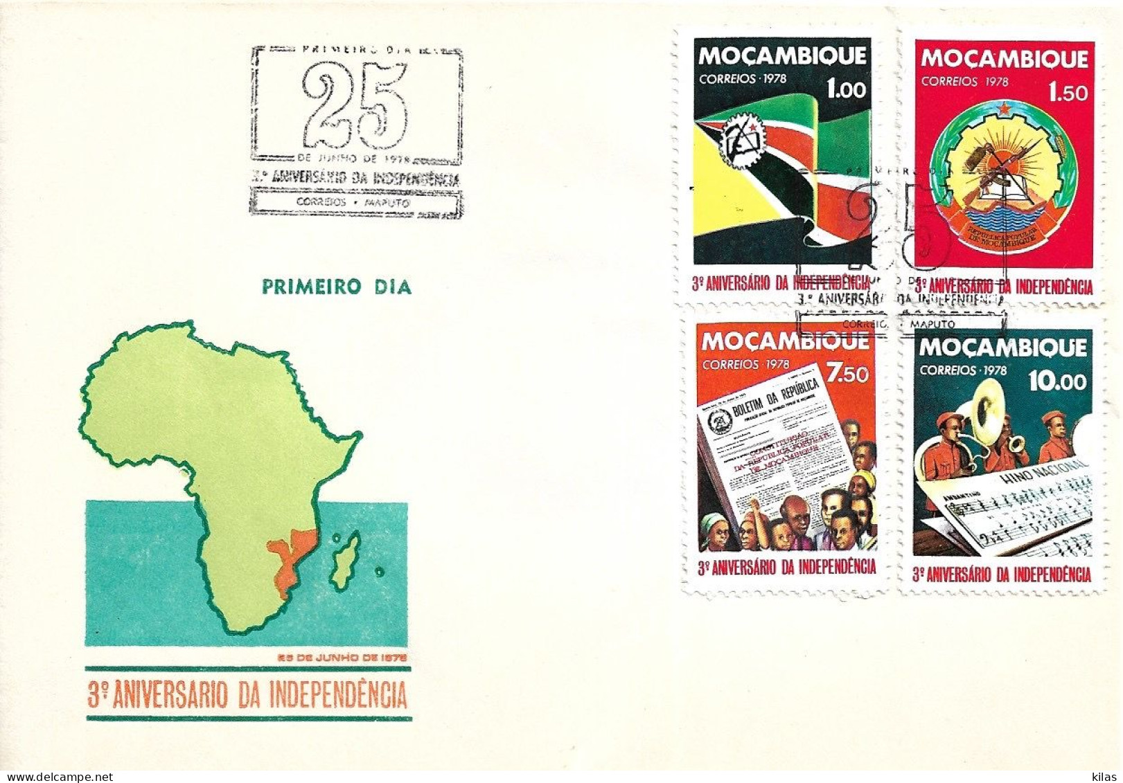 MOZAMBIQUE 1978 3rd ANNIVERSARY OF INDEPENDENCE FDC - Mozambique