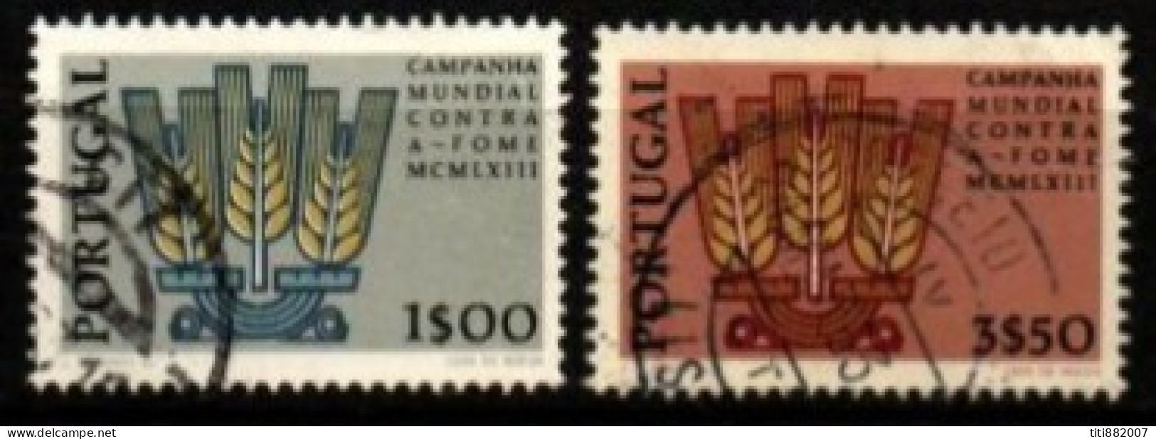 PORTUGAL  -   1963.  Y&T N° 916  & 918 Oblitérés.  Contre La Faim / Blé. - Used Stamps