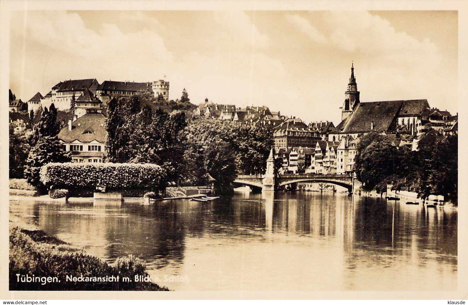 Tübingen - Neckaransicht Mit Blick Zum Schloß Gel.1936 - Tuebingen