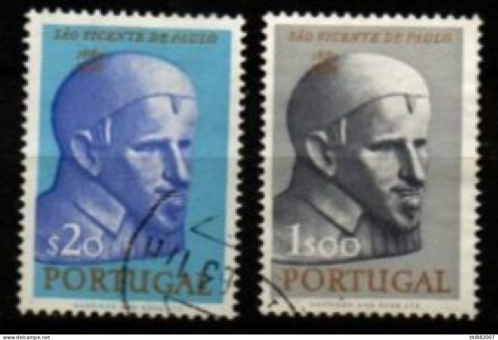 PORTUGAL  -   1963.  Y&T N° 922 / 923 Oblitérés.  St Vincent De Paul - Oblitérés