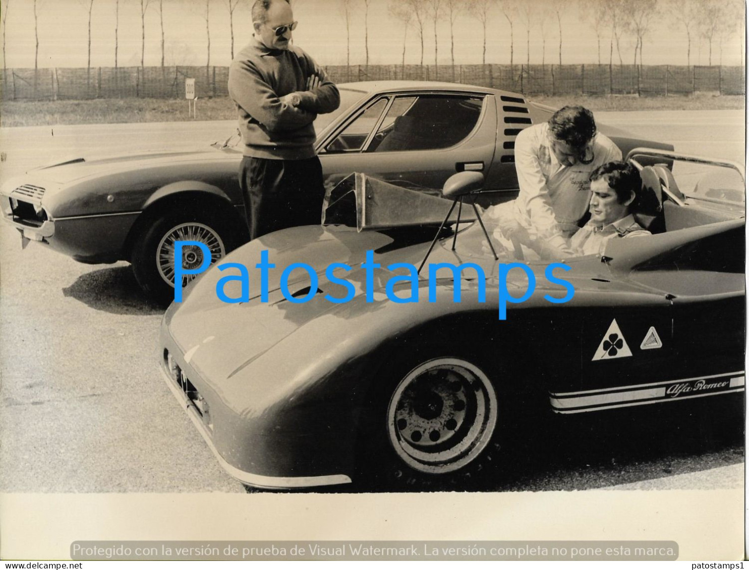 229206 AUTOMOBILE CAR RACE AUTO DE CARRERA ALFA ROMEO PILOT ZECCOLI 24 X 18 CM PHOTO NO POSTCARD - Sonstige & Ohne Zuordnung