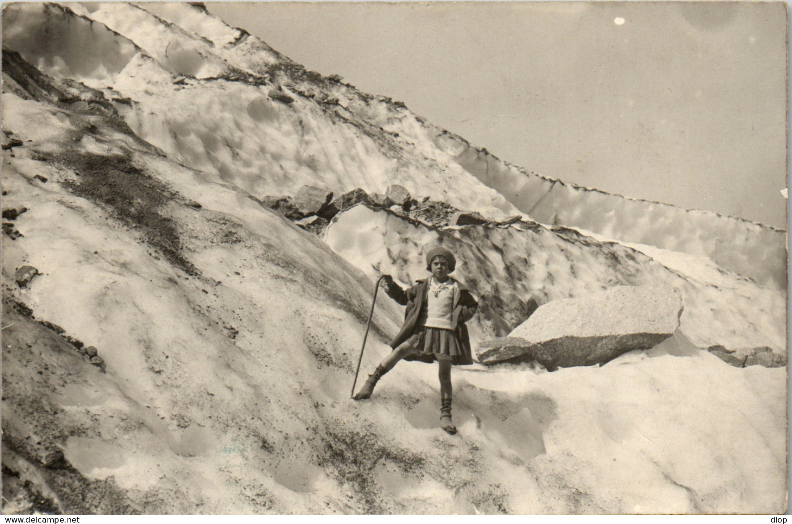 CP Carte Photo D&#039;&eacute;poque Photographie Vintage Enfant Mode Chamonix Alpinisme 74 - Autres & Non Classés