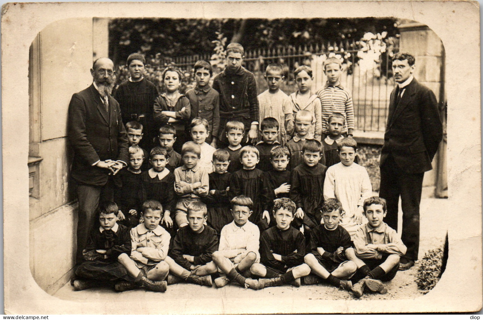 CP Carte Photo D&#039;&eacute;poque Photographie Vintage Enfant Mode &eacute;cole Ma&icirc;tre Classe - Autres & Non Classés